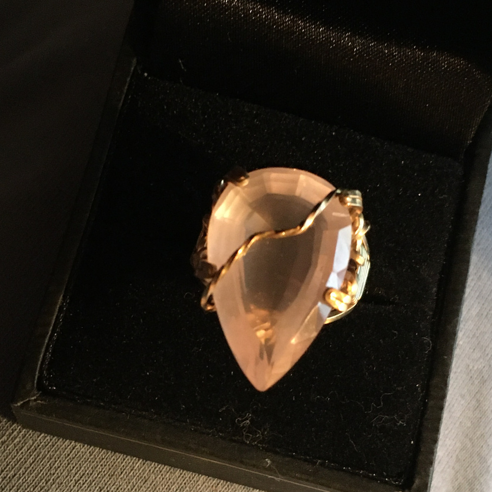 Pear Shape Rose Quartz Ring